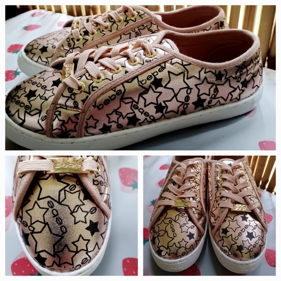 bebe Shoes - 🔥NIB $89 BEBE DANEY LOGO SNEAKER ROSE GOLD 8